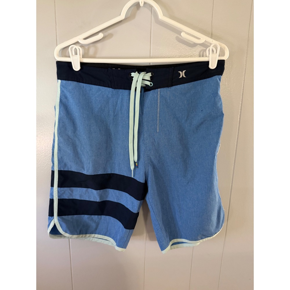 Hurley Phantom Board Shorts Mens 30 Blue Striped‎ Swim Trunks DT7394